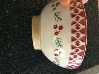 Nicholas Mosse Ireland Irish Footed Soup Cereal Bowl Red Green Flowers 6 "