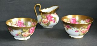 Vintage Royal Chelsea Golden Rose Creamer And Two (2) Sugar Bowls