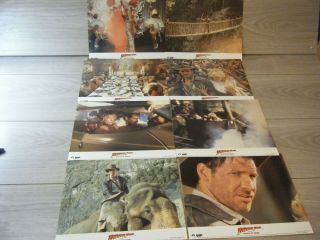 Full Set Of 8 Indiana Jones And The Temple Of Doom Movie Lobby Cards