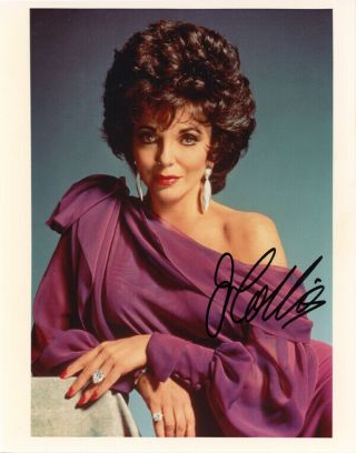 Joan Collins Signed Autographed 8x10 Photo Dynasty Alexis Colby Rare Beckett Bas