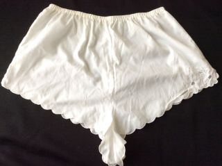 Vintage White Embroidered Cotton Pettipants Undies Panties