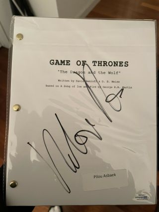 Pilou Asbaek Signed Autograph Game Of Thrones The Dragon And The Wolf Script