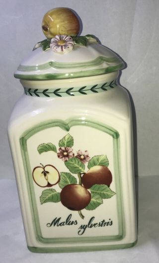 Villeroy And Boch French Garden Apple Charm Canister With Lid 11.  5”