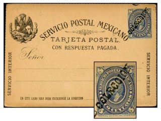 Mexico 1885 5¢ M½ Psc Coleccion Overprint Bam Pc10s