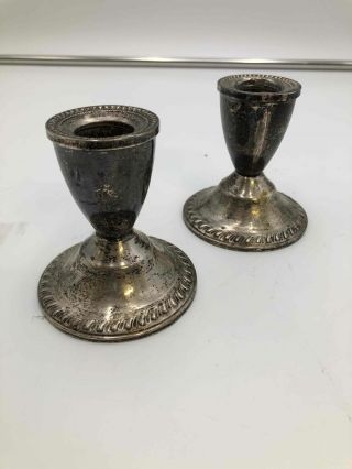 Duchin Creation Sterling Weighted Candlestick Holders (2)