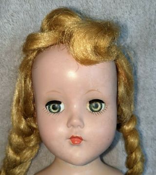 14 " Tall Vintage Hard Plastic Blonde Braid Arranbee R&b Nanette Doll Some Tlc