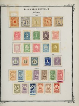 Colombian States Antioquia Scott Specialty Album Page Lot 6 - See Scan - $$$