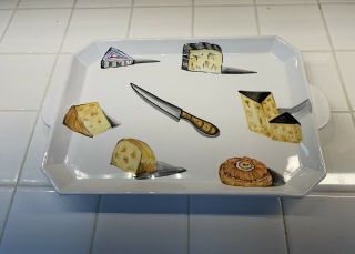 Vintage Initialed Grazia Deruta Hand Painted Cheese Platter - Made In Italy
