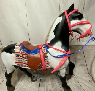 Our Generation Horse American Girl Dolls 18 " Battat Black White Painted Saddle R