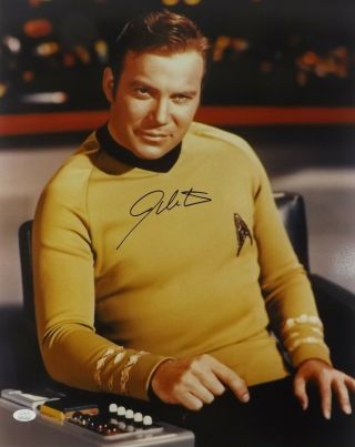 Captain Kirk Star Trek 16x20 Photo Signed By William Shatner Sig Jsa