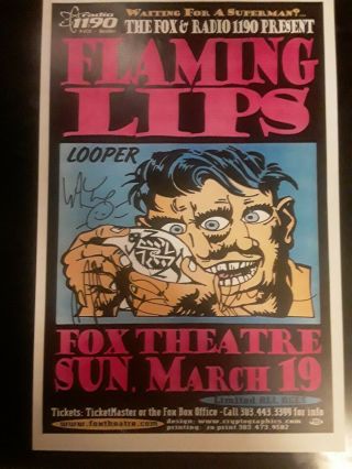 The Flaming Lips Signed Concert Flyer By Wayne And The Band Proof