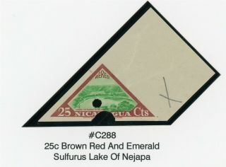Nicaragua Waterlow Triangles 1947 Specialized: Scott C288 25c Imperf Proof $$