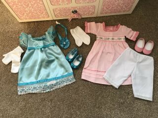 American Girl Doll 18” Caroline’s Party Gown And Beforever Outfit