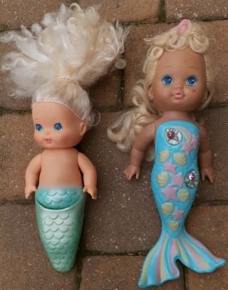 Vintage 1988 Mattel Little Miss Mermaid Doll And 1985 Tomy Princess Sweet Sea