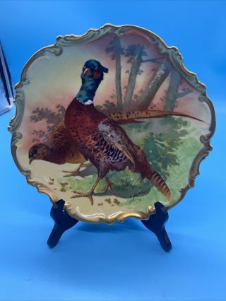Coronet Limoges Artist Signed Game Plate