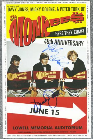 The Monkees Autographed Concert Poster Micky Dolenz,  Davy Jones,  Steppin 
