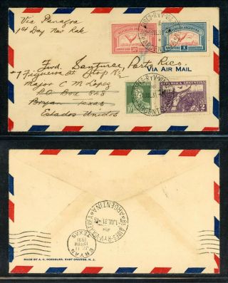 Argentina Postal History Lot 2 1931 1st Day Rate Buenos Aires - Puerto Rico