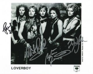 Loverboy Band Real Hand Signed 8x10 " Photo 3 Autographed