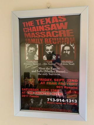Texas Chainsaw Massacre Poster Hand Signed By Gunnar Hansen & Marilyn Burns,  2