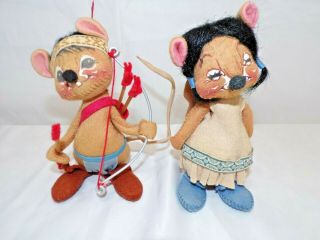Vintage 1980s Annalee Doll Couple Indian Native American Mice Mouse Adorable 6 "