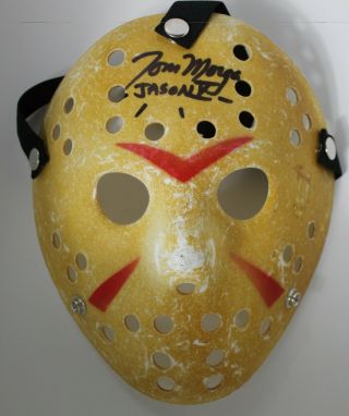 Tom Morga Signed Jason Voorhees Mask Friday The 13th " Part 5 " Actor Jsa