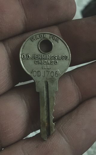 Antique Od Jennings Slot Machine Yale Logo Vintage Key