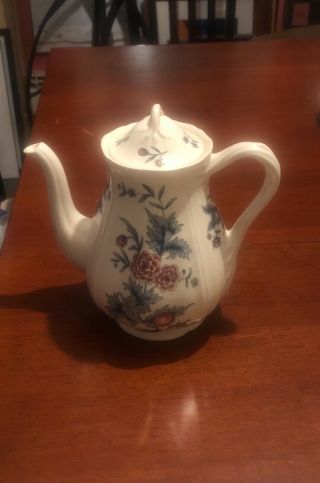 Wedgwood Williamsburg Potpourri Vintage Rare Coffee Tea Pot W/ Lid 8”x 8 "