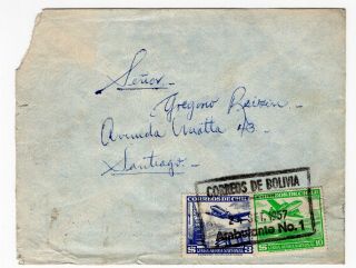 Chile Bolivia 1957 Ambulante Nº1 Tpo Railway Cancellation On Cover To Santiago