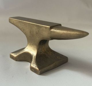 Antique Vintage Jewelers Brass Anvil Clockmaker Tool 3 1/8 " Top