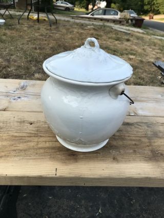 Homer Laughlin White Ironstone Chamber Pot With Lid
