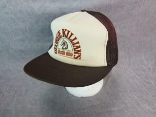 George Killians Irish Red Mesh Trucker Hat Cap Snapback Brown One Size Vtg