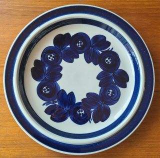 Vintage Arabia Of Finland Anemone Blue 13 " Chop Plate Platter