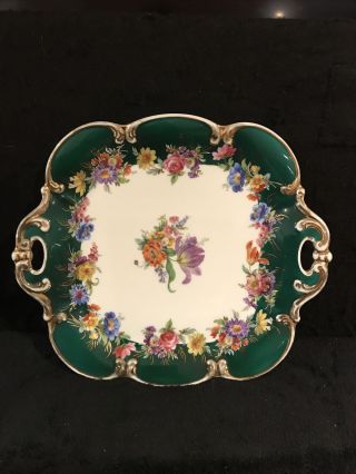 Jkw Western Germany Fine Porcelain Hand Painted Serving Tray - Me12