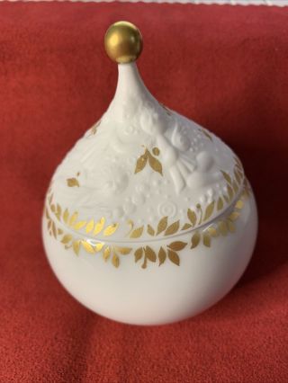 Rosenthal The Magic Flute Sugar Bowl Porcelain W/lid Bjorn Wiinblad Signed Gold