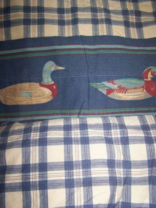 Vintage Sears Roebuck Perma Prest Duck Decoys Twin Fitted & Flat Sheets