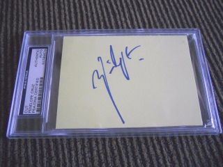 Penelope Cruz Sexy Signed Autographed 3.  5x5 Yellow Cut Psa Certified & Slabbed