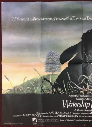Quad Film / Movie Poster ' Watership Down ' 1978,  Richard Adams, 2