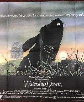 Quad Film / Movie Poster ' Watership Down ' 1978,  Richard Adams, 3