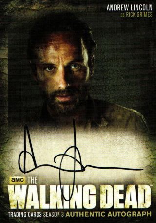The Walking Dead Andrew Lincoln Auto Signed Card A1 2013