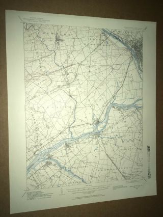 Burlington Pa Bucks County Usgs Topographical Geological Survey Quadrangle Map