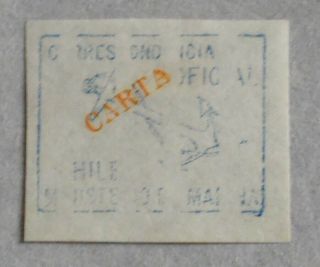 Chile 1907 First Issue Marina Oficial – Blue « Carta » Yellow – Defective Plate