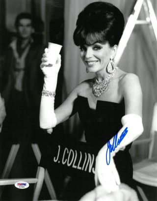 Joan Collins Signed Authentic Autographed 11x14 B/w Photo Psa/dna Ac59690