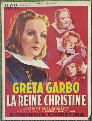 La Reine Christine Belgian Poster Greta Garbo - Vintage Poster