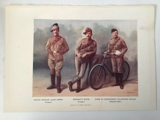 Duke Of Edinburgh Volunteers,  Army,  Antique Print 1900 South Africa Transvaal