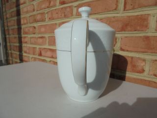 Noritake Whitecliff Porcelain Teapot Coffeepot Gold Edging 3