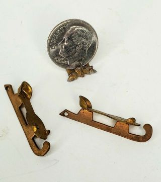 Vintage Copper/brass Ice Skates 1:12 Dollhouse Miniature Winter Sport Home Decor