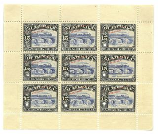 Guatemala - Waterlow & Sons - 15p Specimen Proof Sheet - 1921 - Sc 174p Rrr