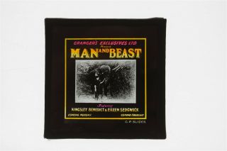 Man & Beast 1917 Movie - Cinema Advert Magic Lantern Slide - Eileen Sedgwick