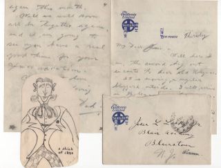 Jesse Lasky Sr.  Film Pioneer 1924 Hand - Written Letter To Writer Son Jesse Lasky