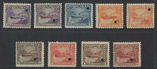Costa Rica Telegraph Stamps,  Ships,  Mena St9 - 15 Specimen Mnh 1910